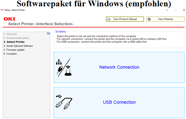Softwarepaket für Windows (empfohlen)