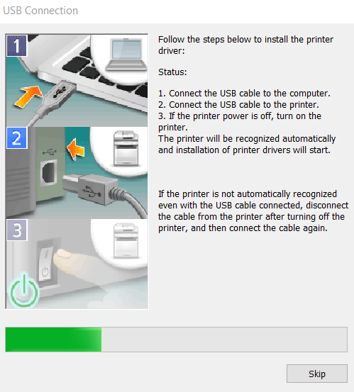 Schließen Sie jetzt den Drucker an Ihren Computer an.