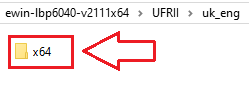 Öffnen Sie diesen Ordner, suchen Sie den Ordner [UFRII → uk_eng → x64]
