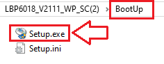 Suchen Sie darin das Verzeichnis [BootUp] und führen Sie die Datei [Setup.exe] aus