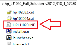 Darin müssen Sie die Datei HPLJ1020.inf finden